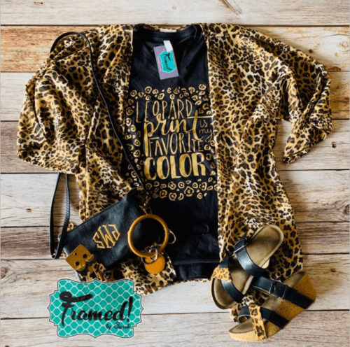 Leopard Print is my Favorite Color T-Shirt Framed! by Sarah