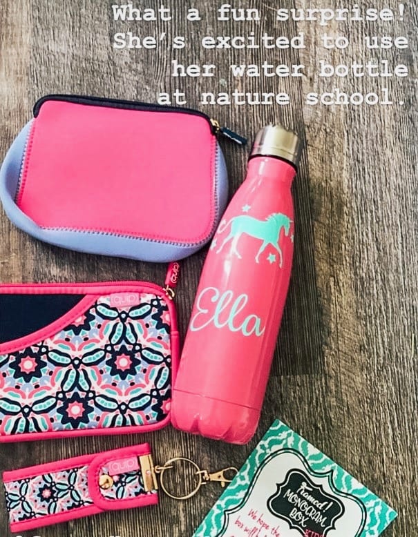 Personalized water bottle Monogram Subscription Box for Kids