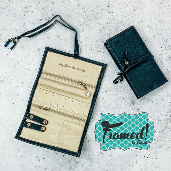 Fabric roll Jewelry Organizer in black