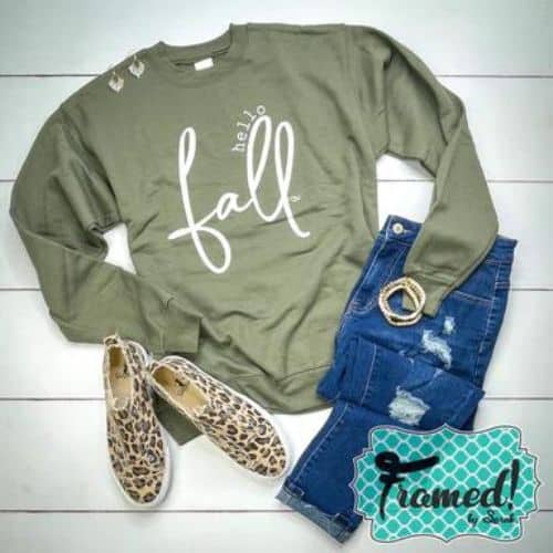 Green Hello Fall Sweatshirt
