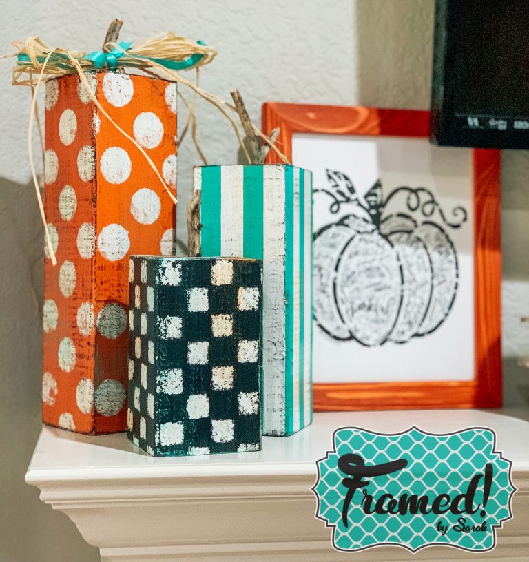 pumpkin block trio Decorate A Mantel with a TV