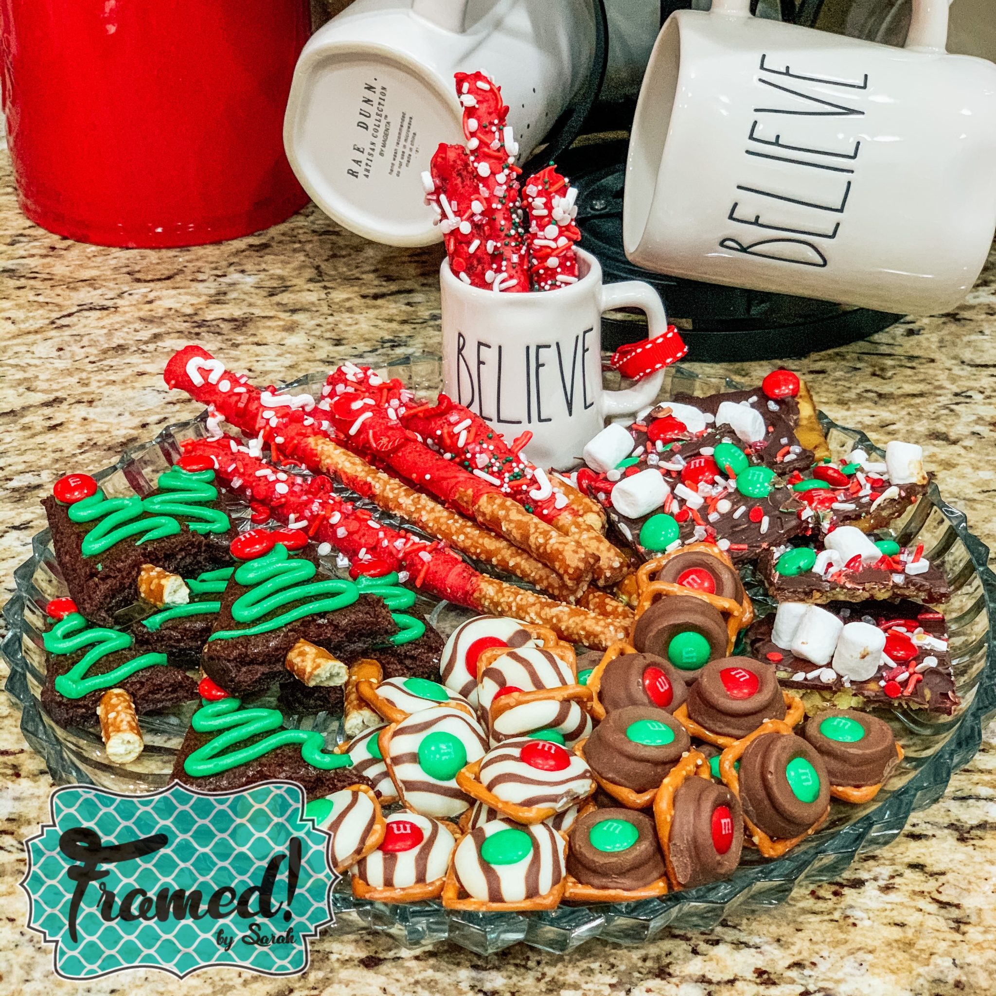 Easy Christmas Snack Tray Framed!