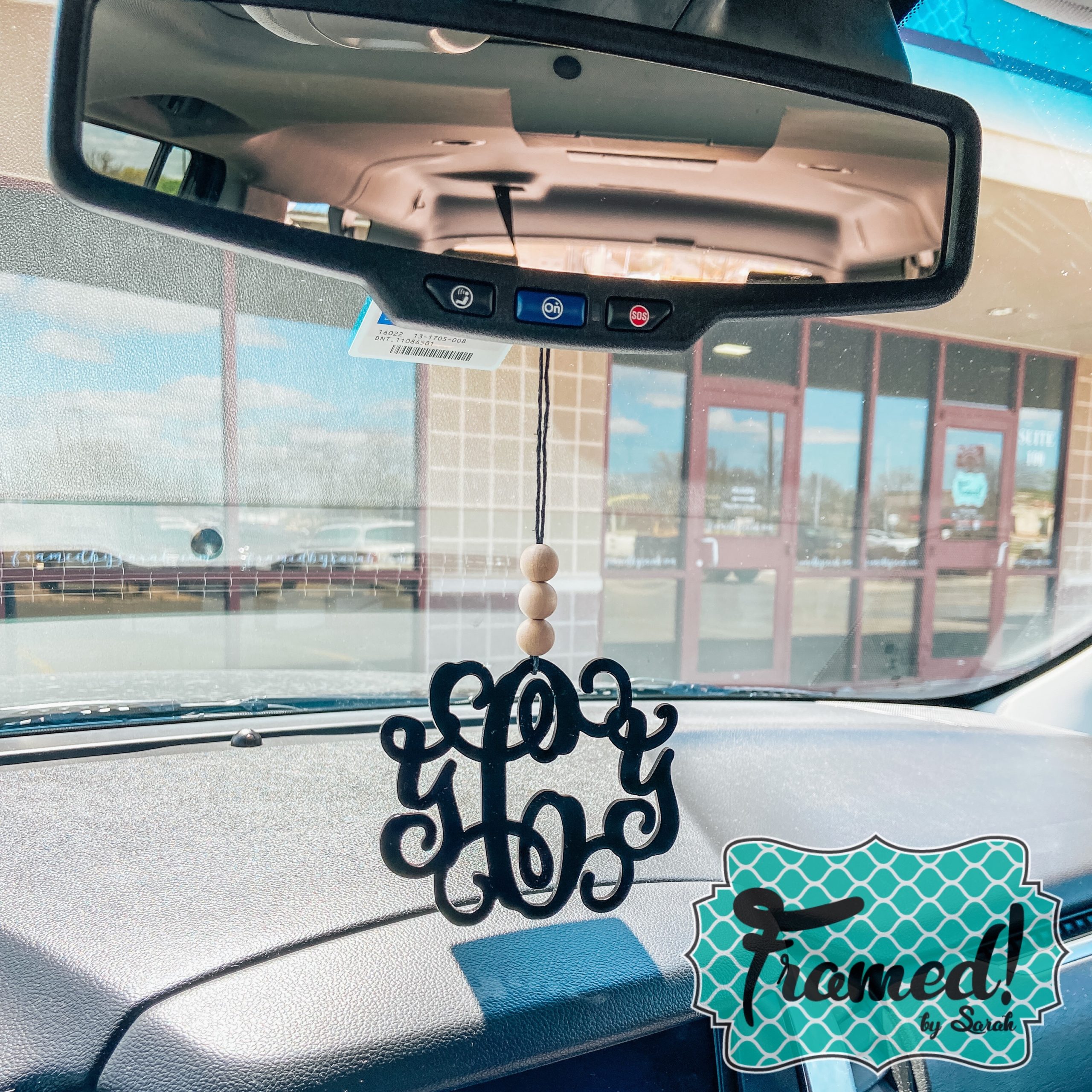 Car Charm Rear View Mirror Charm Monogram Car Charm Car 