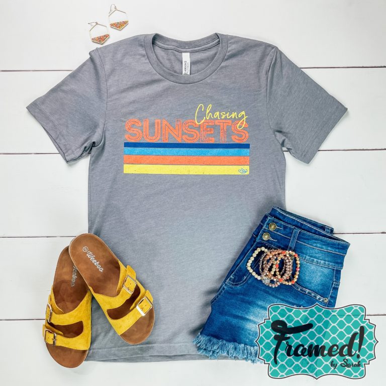 July 2021 T-shirt club tee 1 Chasing Sunsets Tee