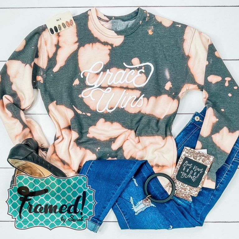 Heather Charcoal Bleached Grace Wins Sweatshirt 2