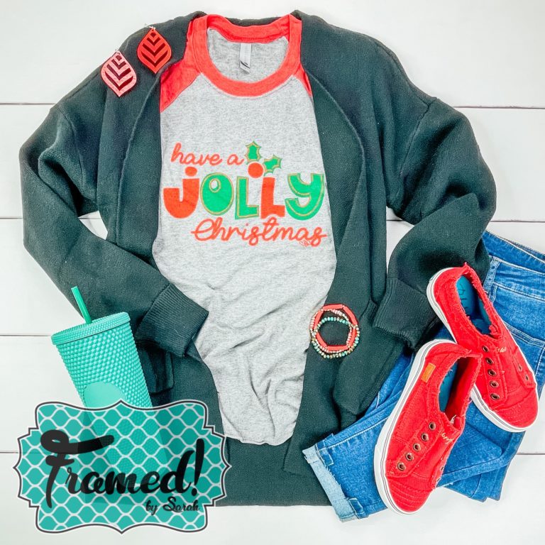 Classic Black Cardigan with Have a Jolly Christmas tee