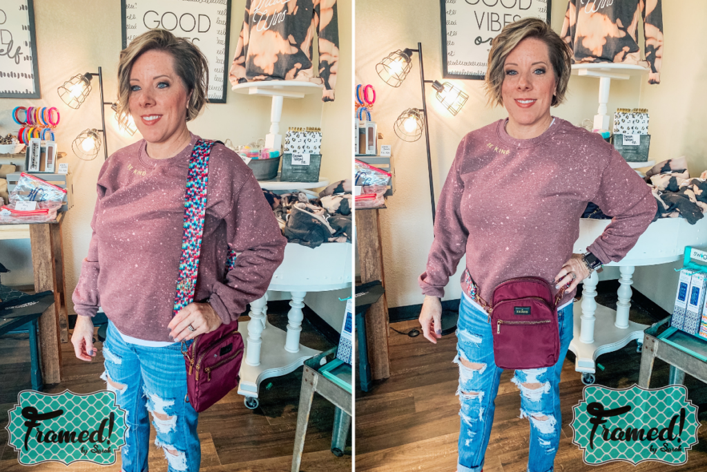 How to wear the Kenzie Crossbody Bag - Framed by Sarah Monogram Box Reveal