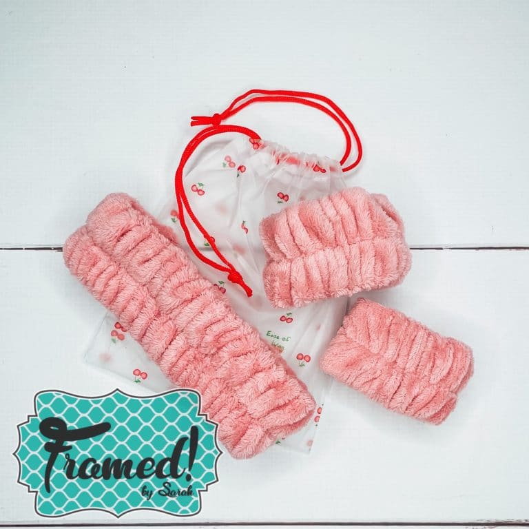 pink terry cloth headband