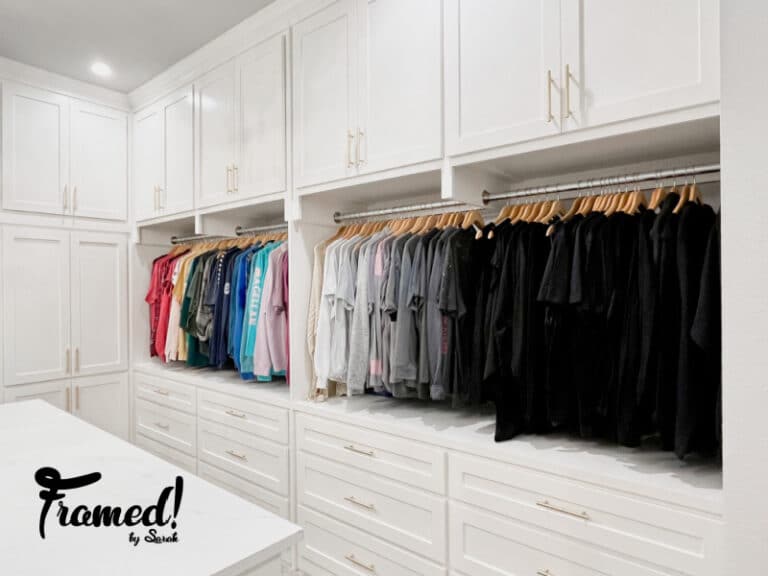 Complete color organized closet from a different angle