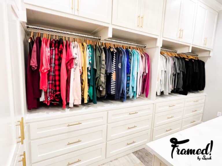 Complete color organized closet