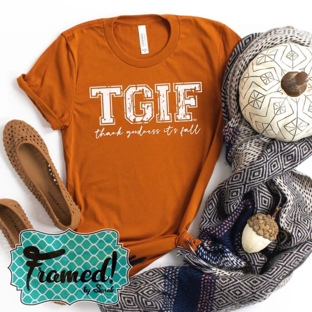 Orange "Thank Goodness Its Fall" Graphic Tee