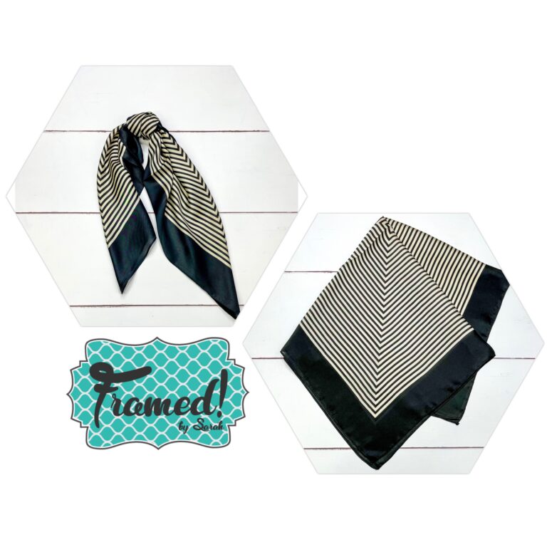 black and white satin scarf October 2022 Monogram Box_Subscription Box Opening