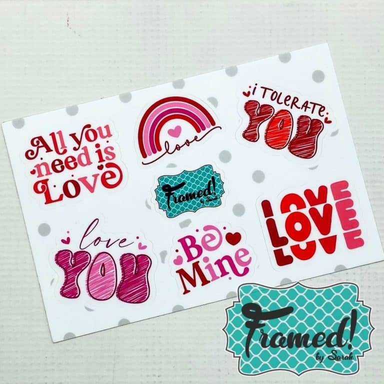 love themed sticker sheet