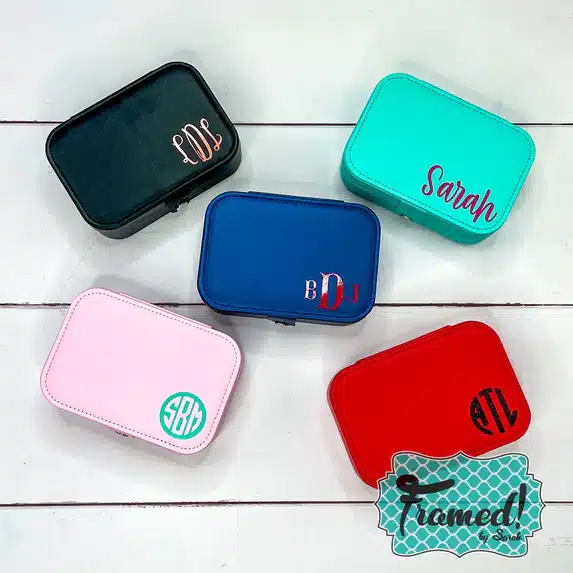 Rectangle Jewelry Cases - All Colors with Vinyl Monograms