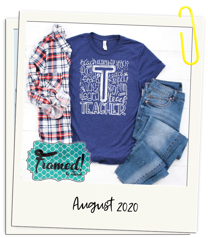 Polaroid of a blue Teacher Teacher Teacher Teacher t-shirt August 2020