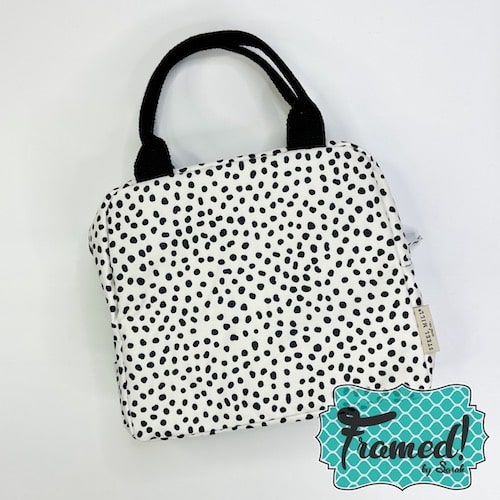 Black White Spotted Lunch Bag