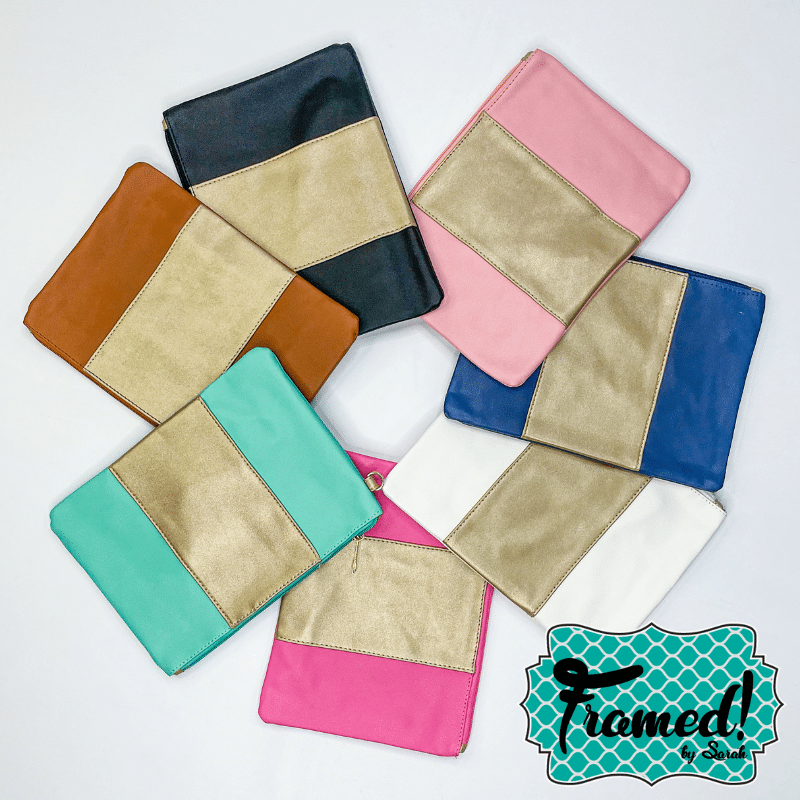 Faux Leather Zipper Pouch_assorted colors