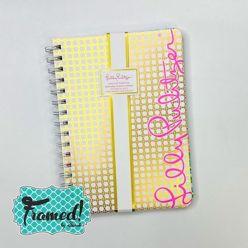 Lilly Pulitzer gold and pink notebook