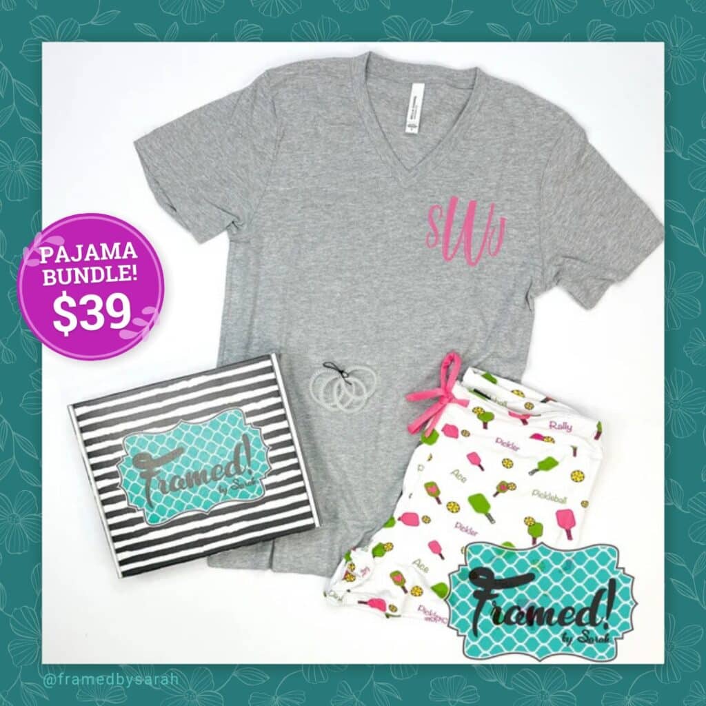 Monogrammed Tee + Pickleball Pajama Shorts Bundle