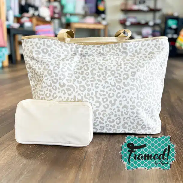 Oversized Ally Tote - Natural Leopard Print