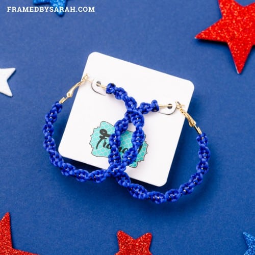 twisted blue hoop earrings