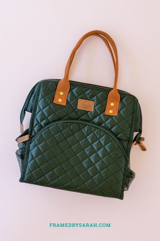 Black & Brown Quilted Cooler Tote