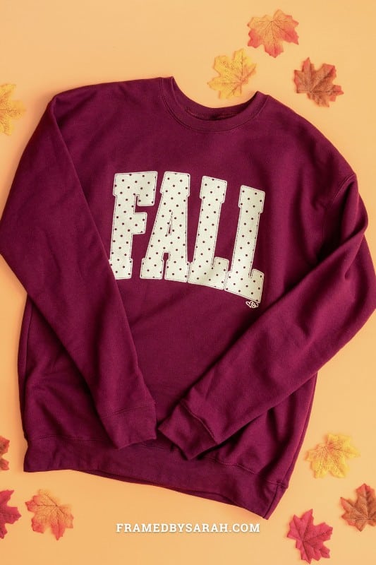 Maroon Polka Dot Fall Sweatshirt