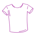 Purple drawn t-shirt graphic