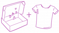 purple drawn open box with hearts, plus sign, tshirt purple drawn open box with hearts, plus sign, tshirt