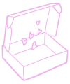 Lilac drawn open box with hearts Lilac drawn open box with hearts