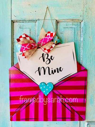 Envelope Valentine Door Hanger DIY Framed by Sarah