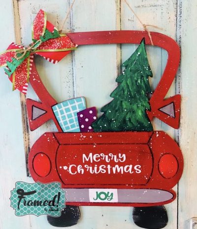 How to Paint a Vintage Christmas Truck Door hanger