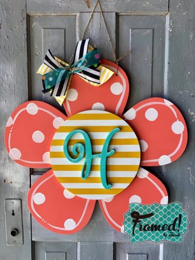 Framed flower Door Hanger 1