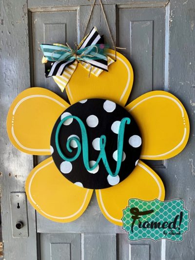 Framed flower Door Hanger 2 1