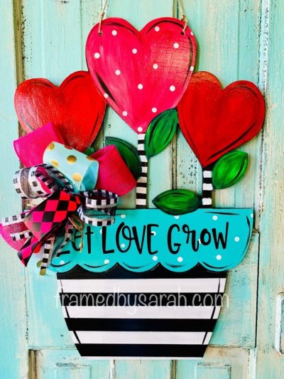 Flowers Valentine Door Hanger DIY Framed by Sarah